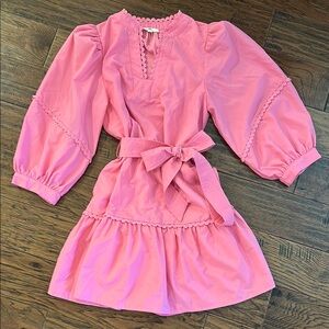 Entro Pink Casual Dress with Bow